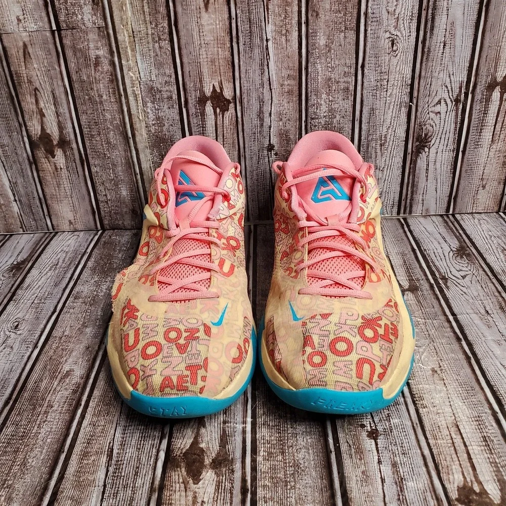 Nike Men's Giannis Zoom Freak 4 Letter Bros Vanilla Lighting FB9503-200 Size 17 - Picture 4 of 16